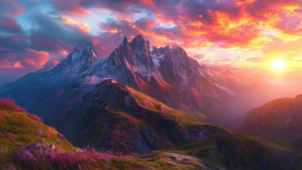 Nature - Majestic Mountain Landscape At Sunset