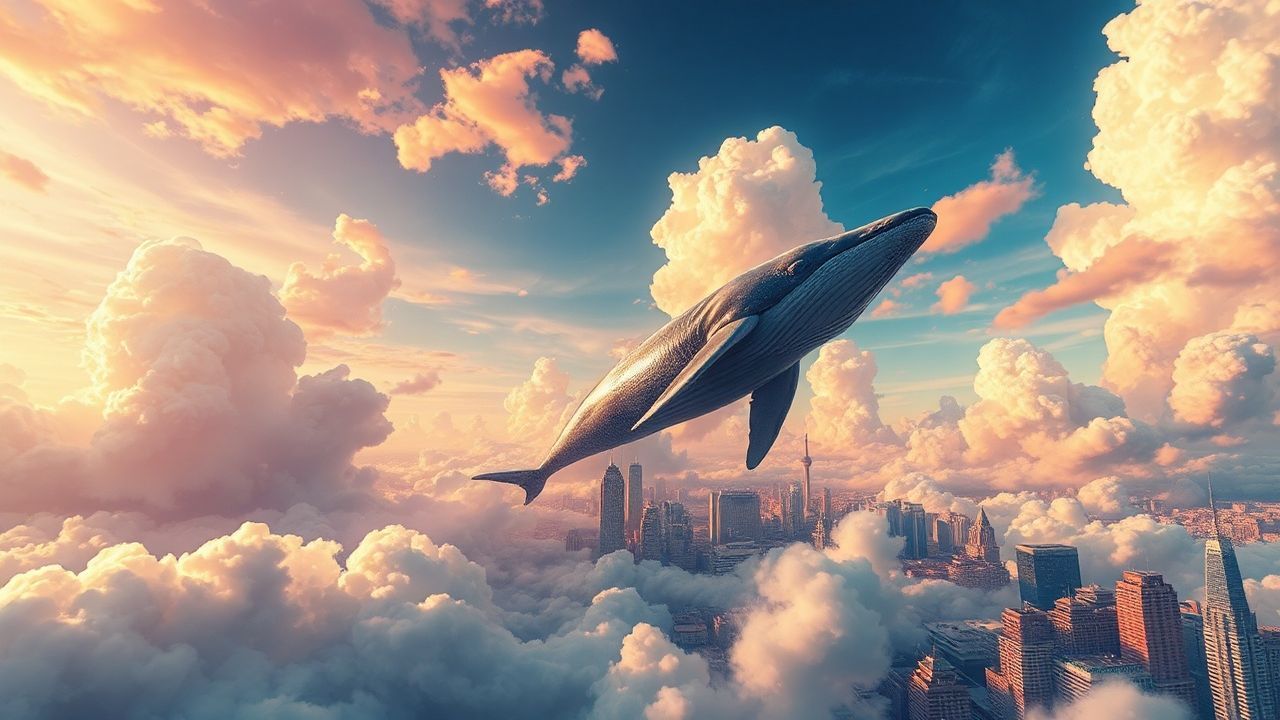 Surreal Whale Flying City