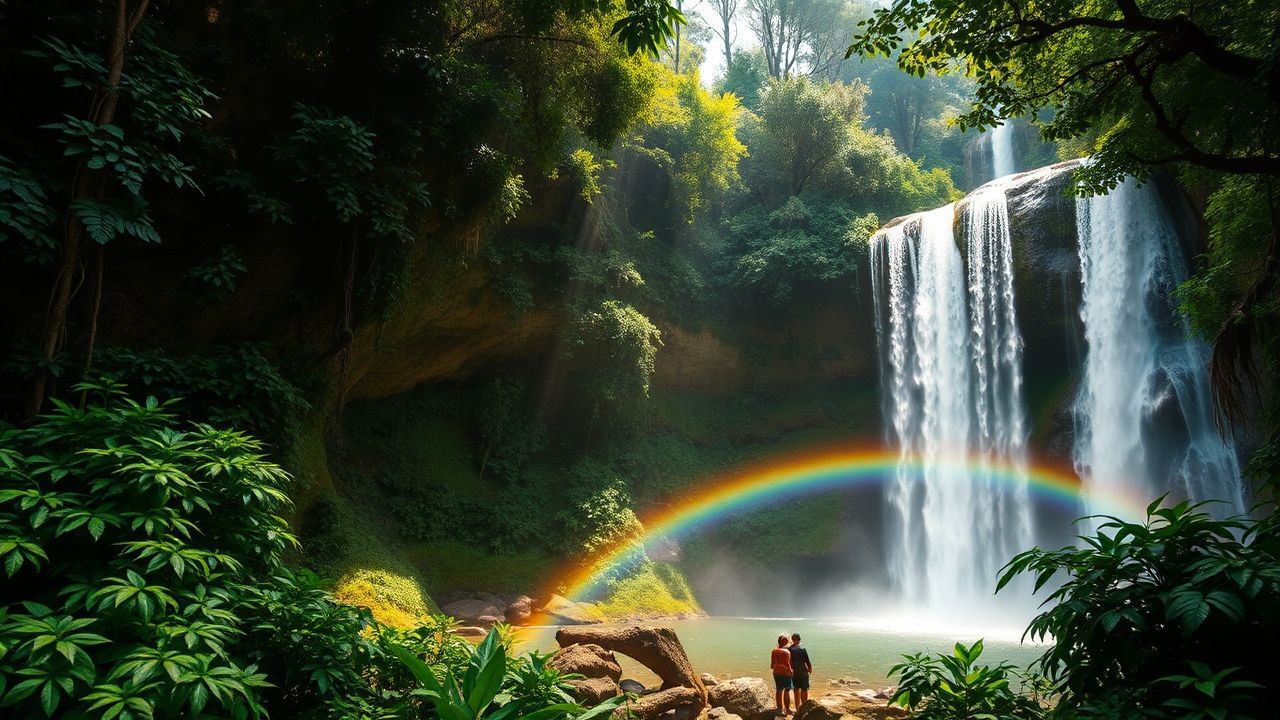 Stunning Jungle Waterfall Hidden in the Mist