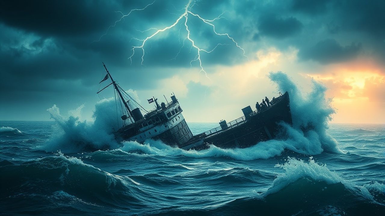 Spectral Shipwreck Stormy Seas Drama