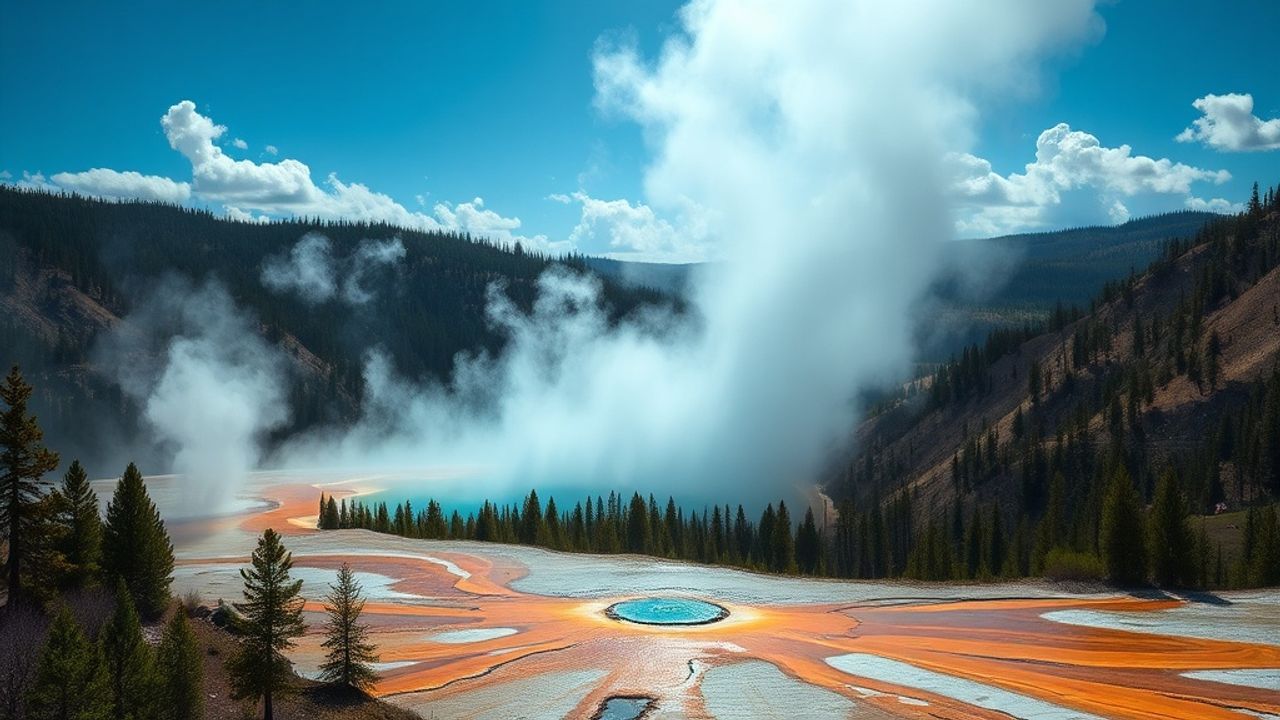 Golden Grand Prismatic Rainbow in Spring