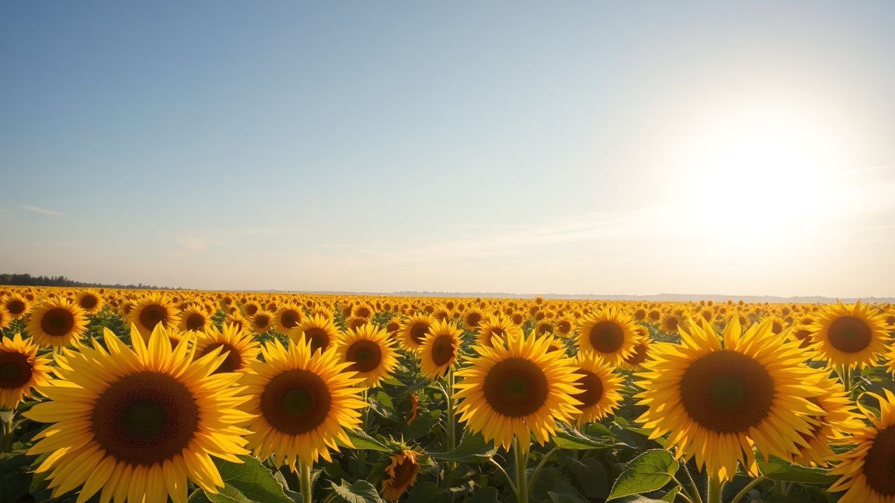 Tranquil Sunflower Field Endless in Summer