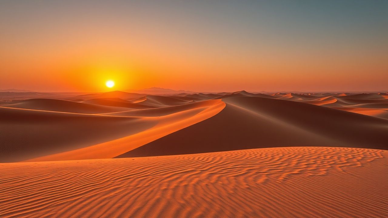 Enchanting Sahara Dunes Ripples in Golden Light