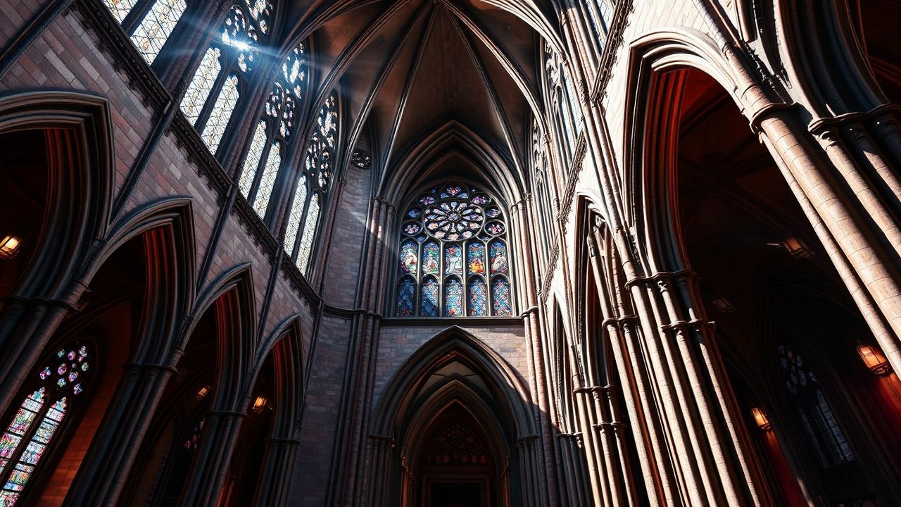 Magnificent Gothic Cathedral Buttresses Drama