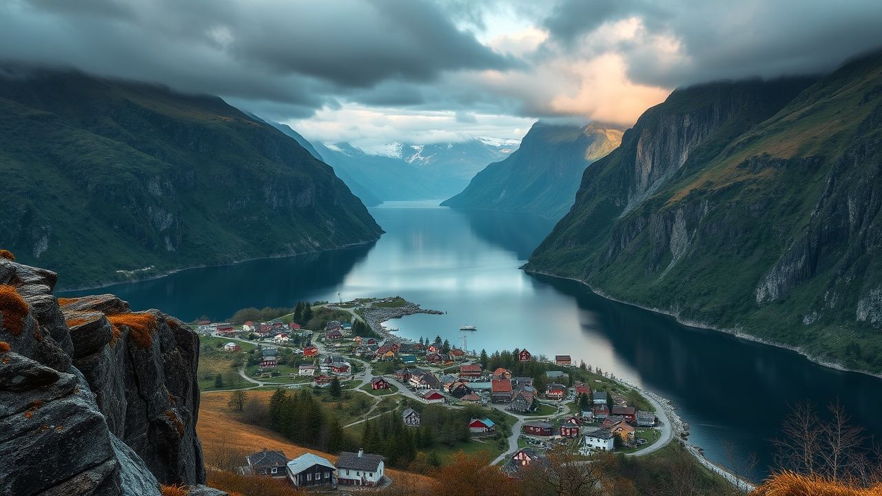 Frozen Norway Fjord Cliffs Drama