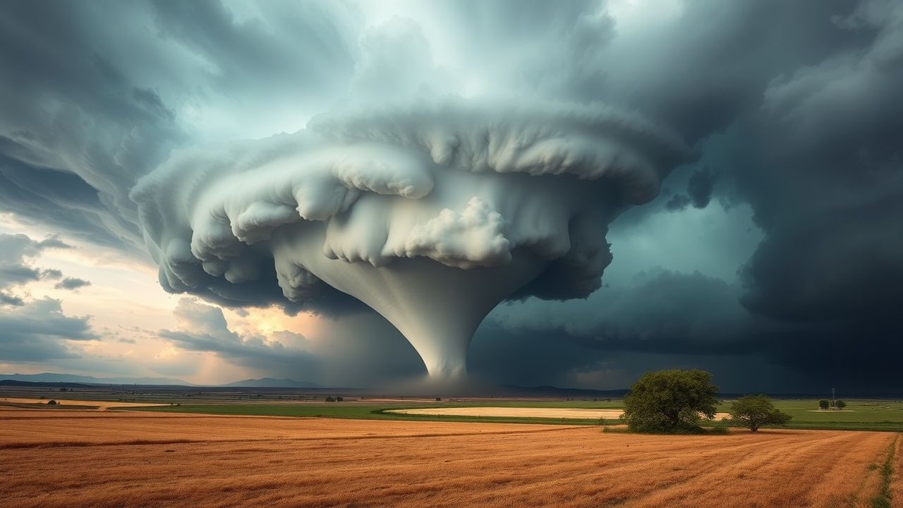 Breathtaking Tornado Supercell Structure Drama