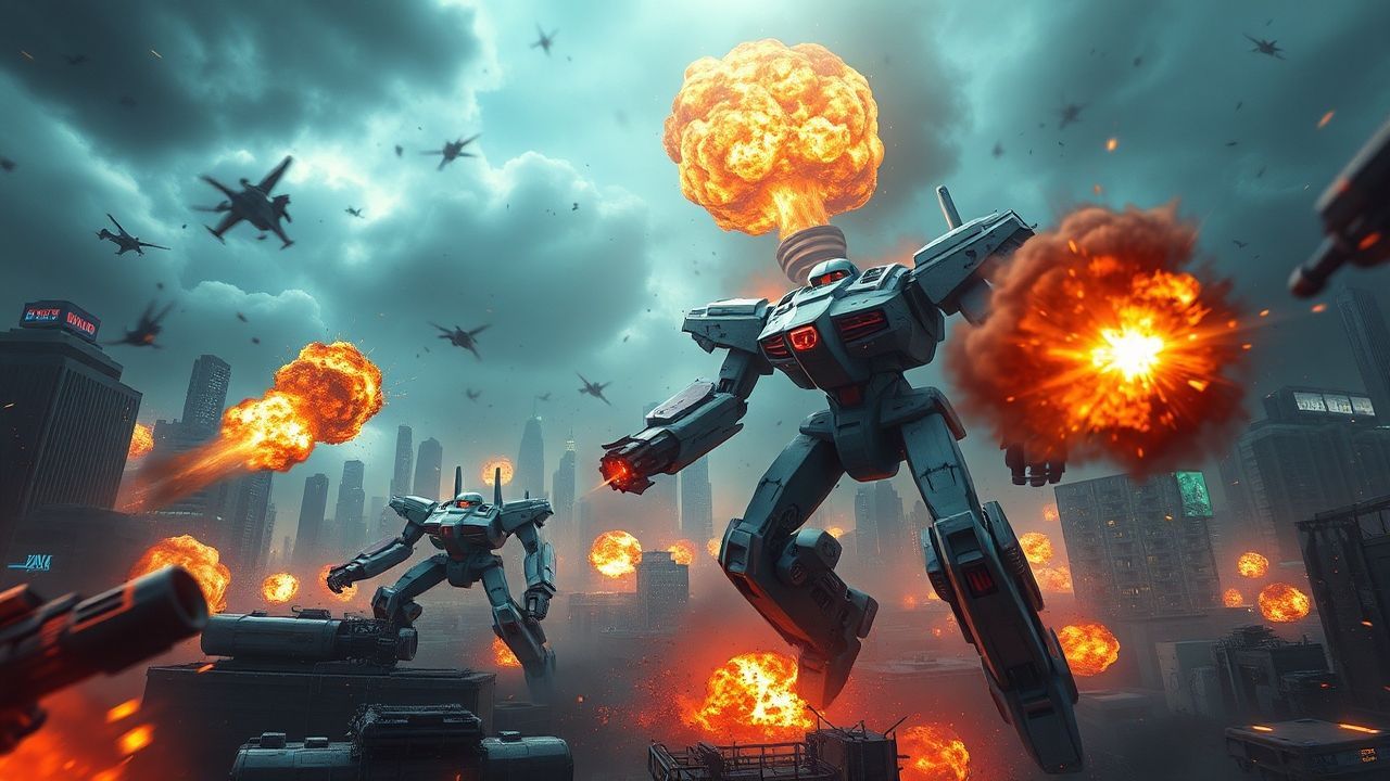 Futuristic Mech Battle Giant