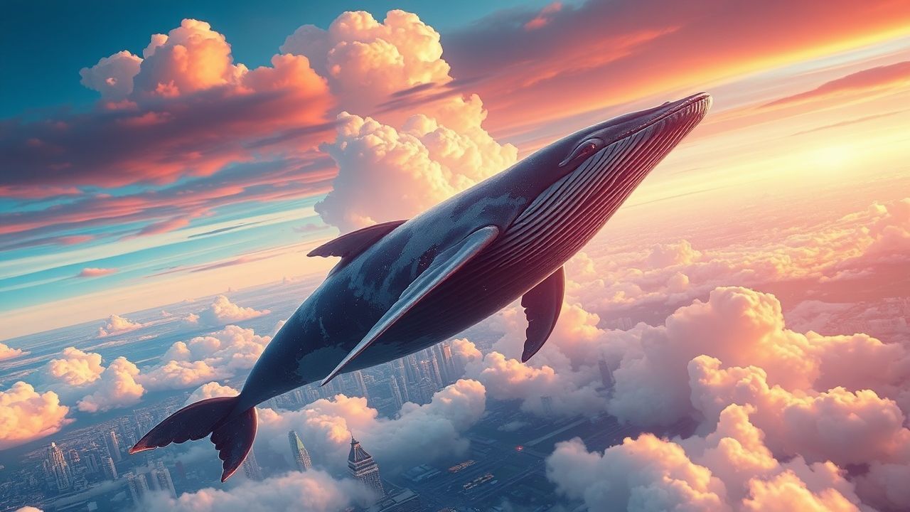 Otherworldly Whale Flying City