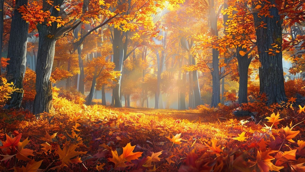 Lush Forest Explosion Colors in Autumn