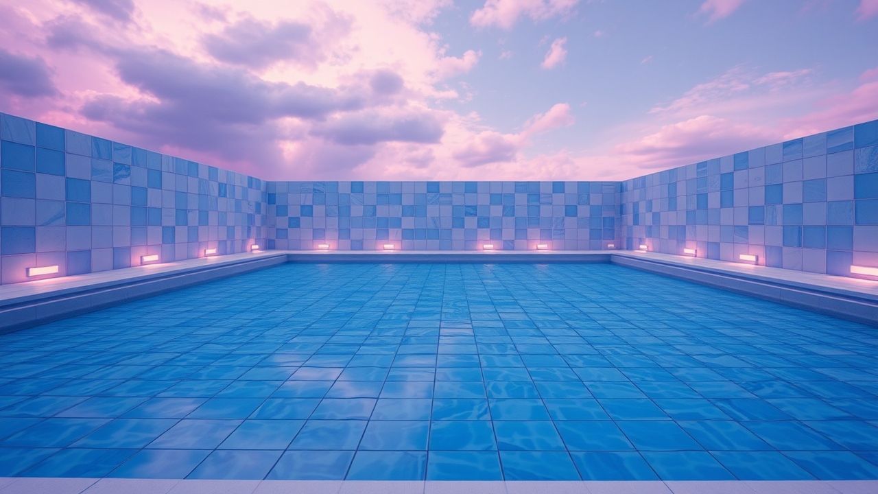 Pastel Liminal Pool Empty