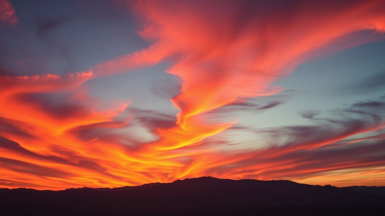Radiant Fire Sky Orange at Sunset