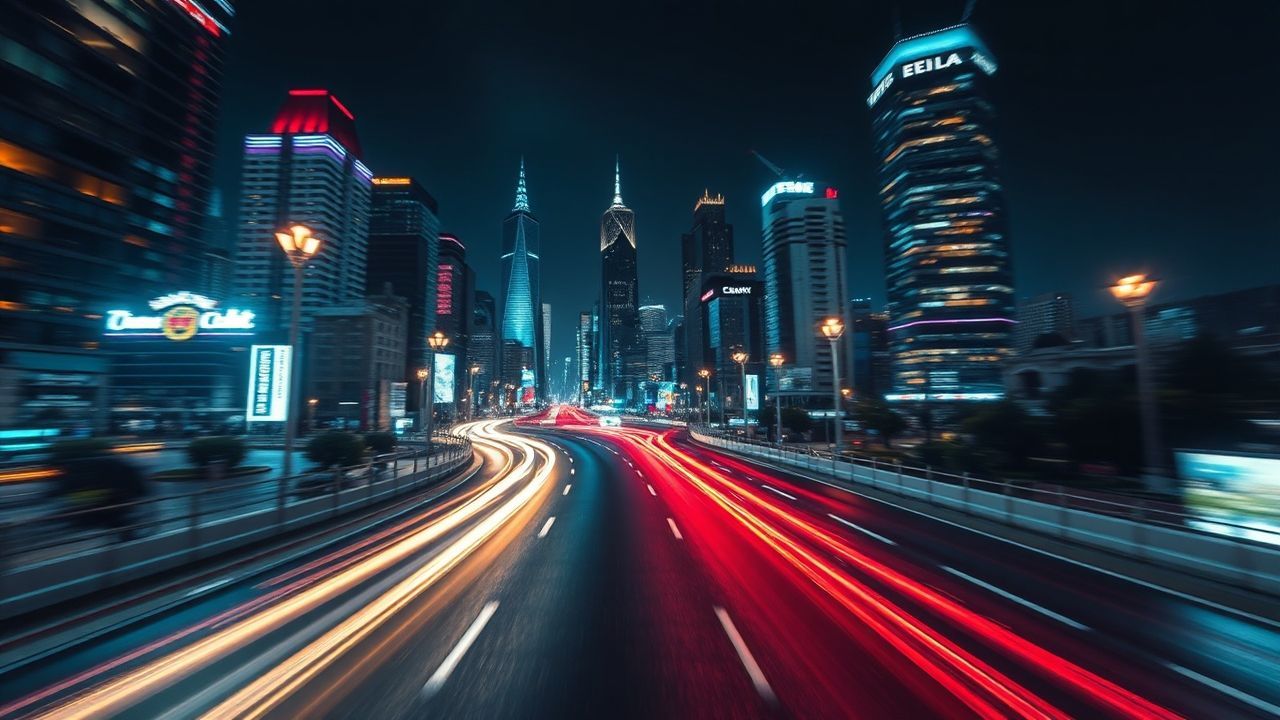 Classic Outrun Drive City by Night