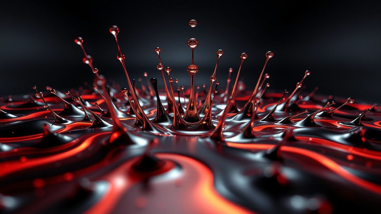 Fluid Ferrofluid Spikes Glossy