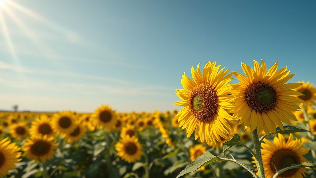 Radiant Sunflower Field Endless in Summer