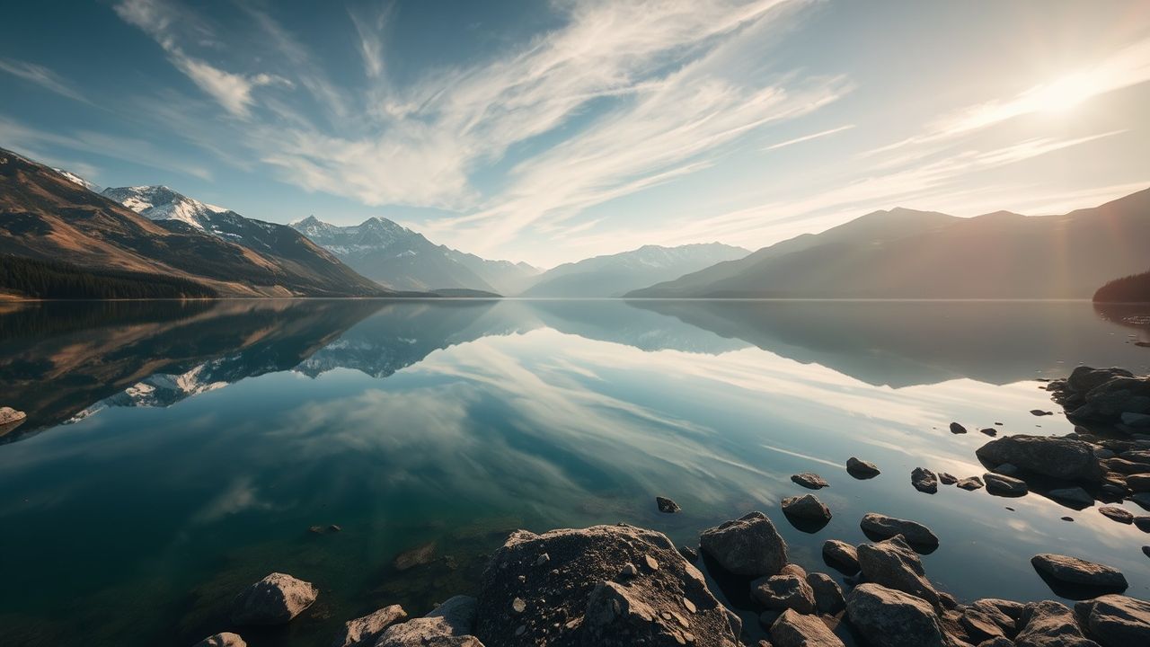 Majestic Mountain Lake Mirror Reflections