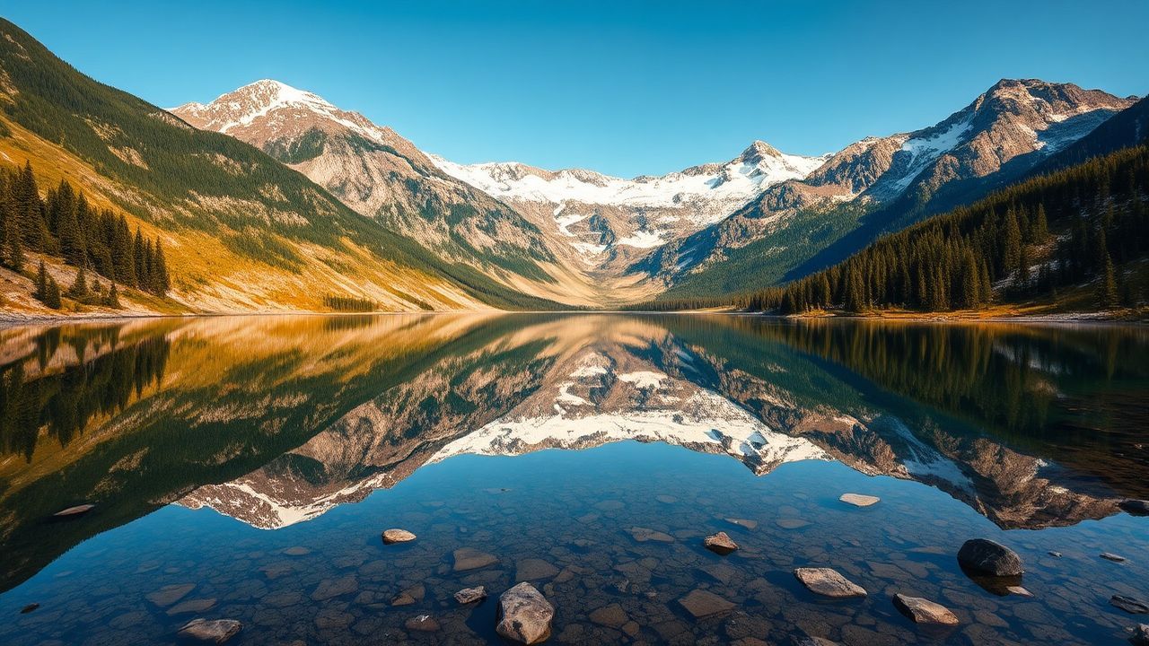 Stunning Mountain Lake Mirror Reflections