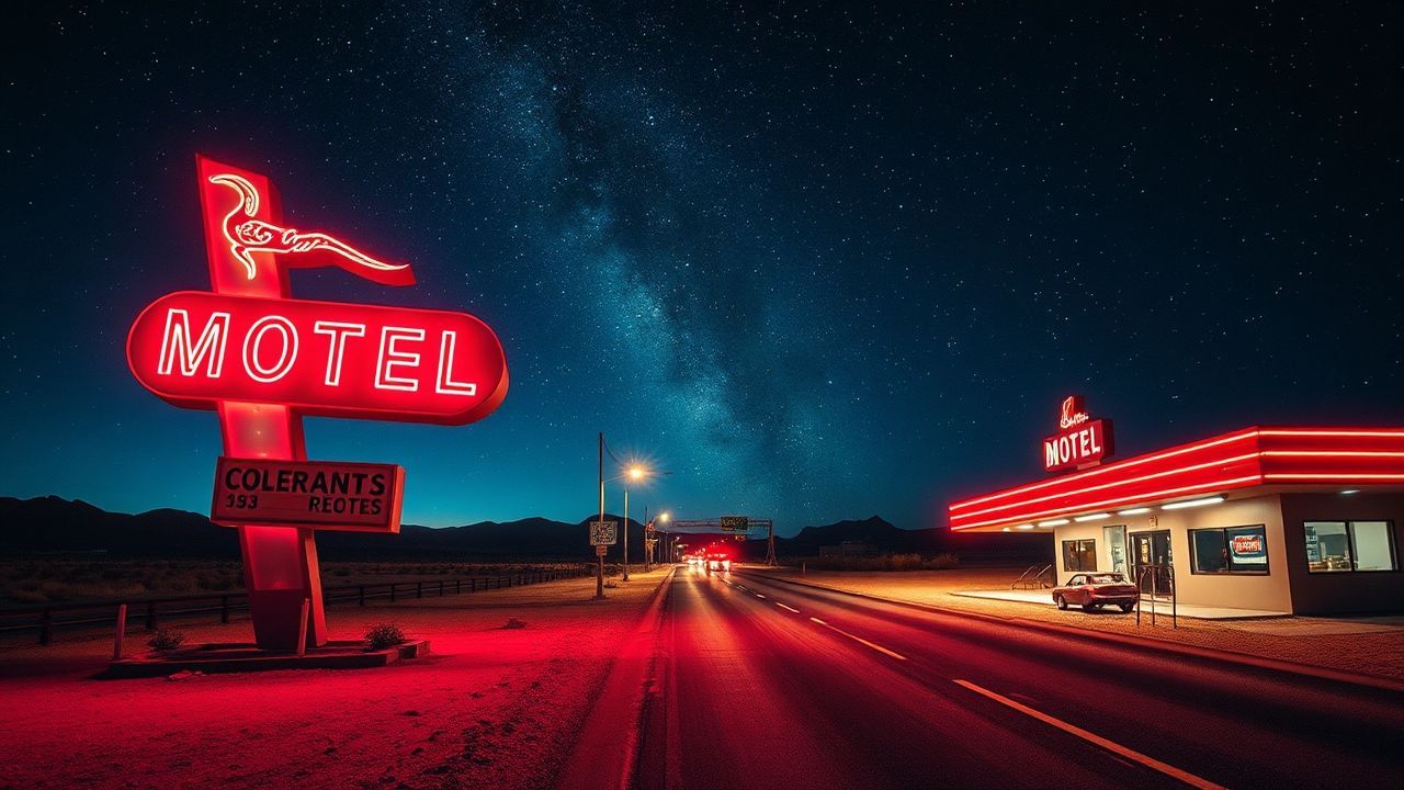 Vivid Motel Sign Vacancy Neon Dreams