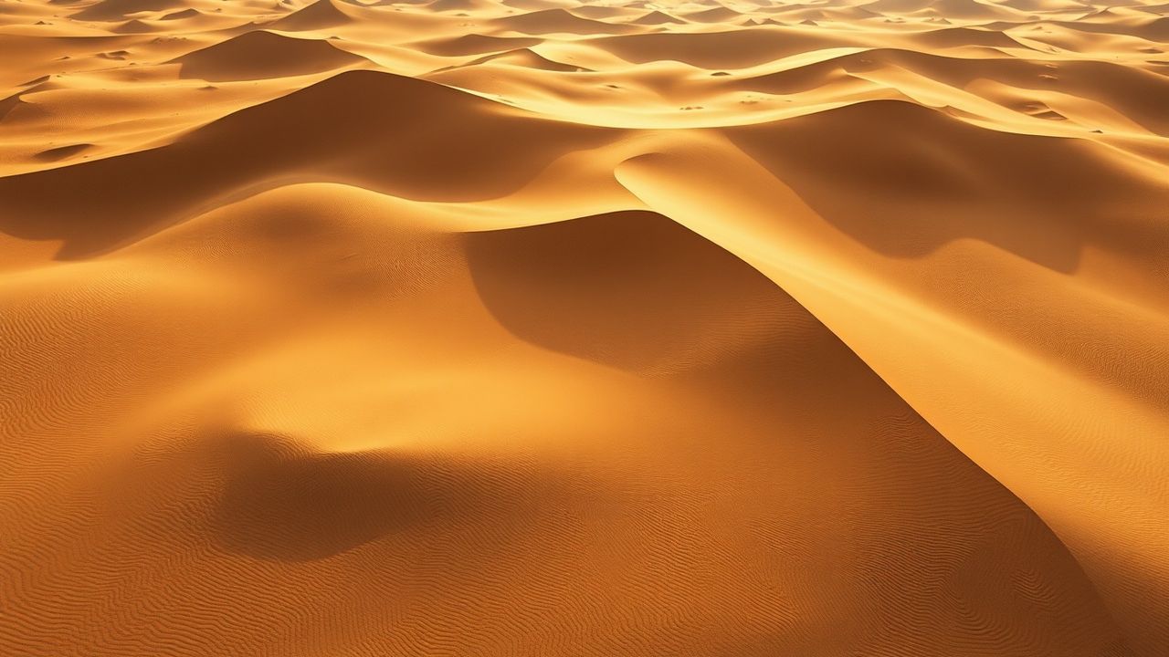 Lush Sand Dunes Shadows from Above