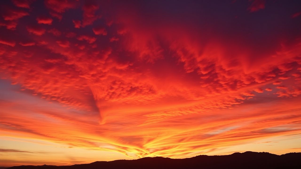 Stunning Fire Sky Orange at Sunset