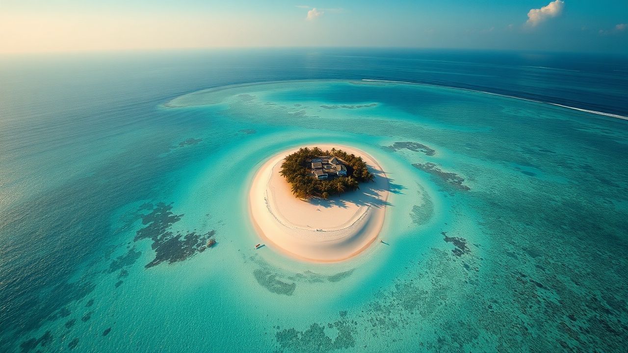 Radiant Maldives Sandbar Island from Above