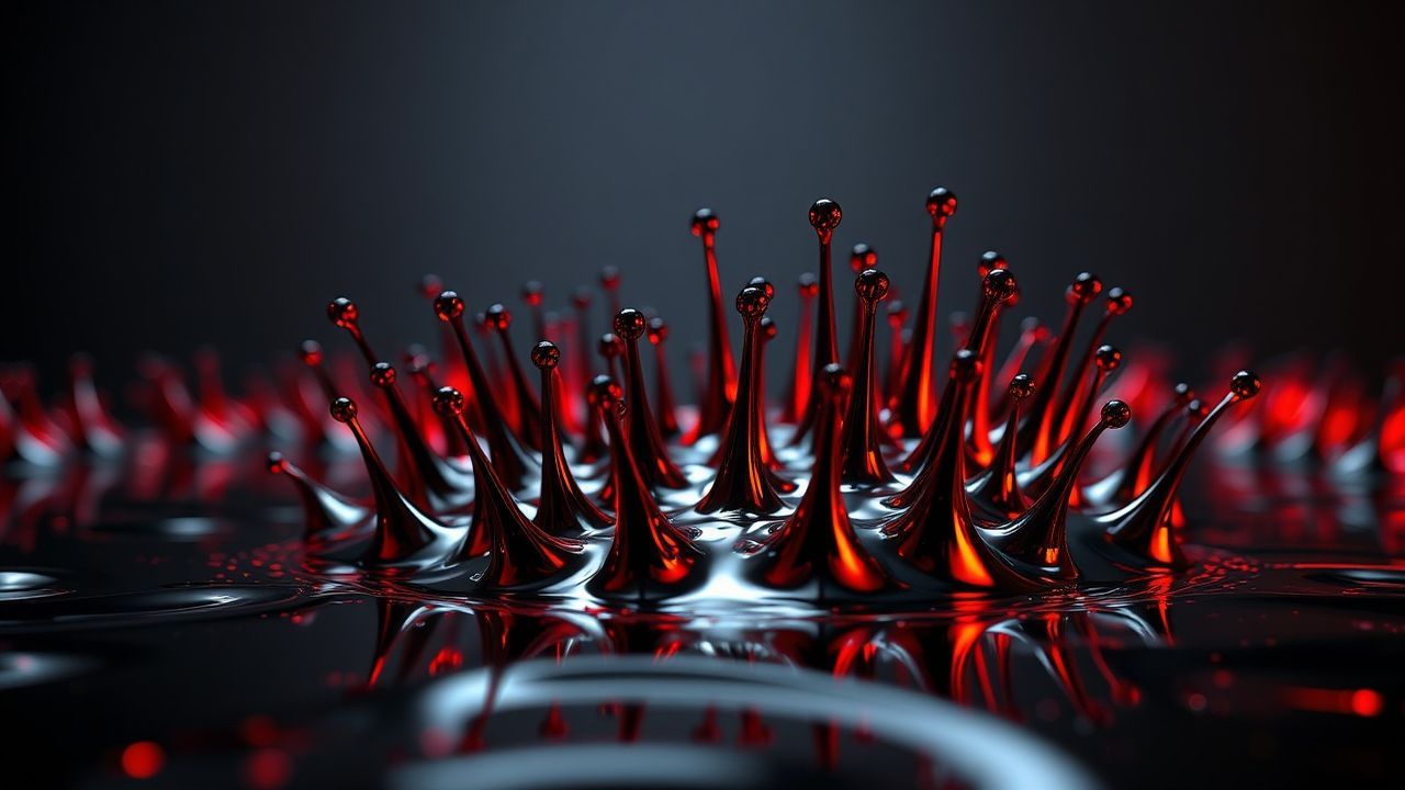 Kaleidoscopic Ferrofluid Spikes Glossy