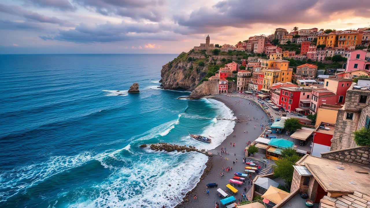 Golden Amalfi Coast Coast Colorful Drama