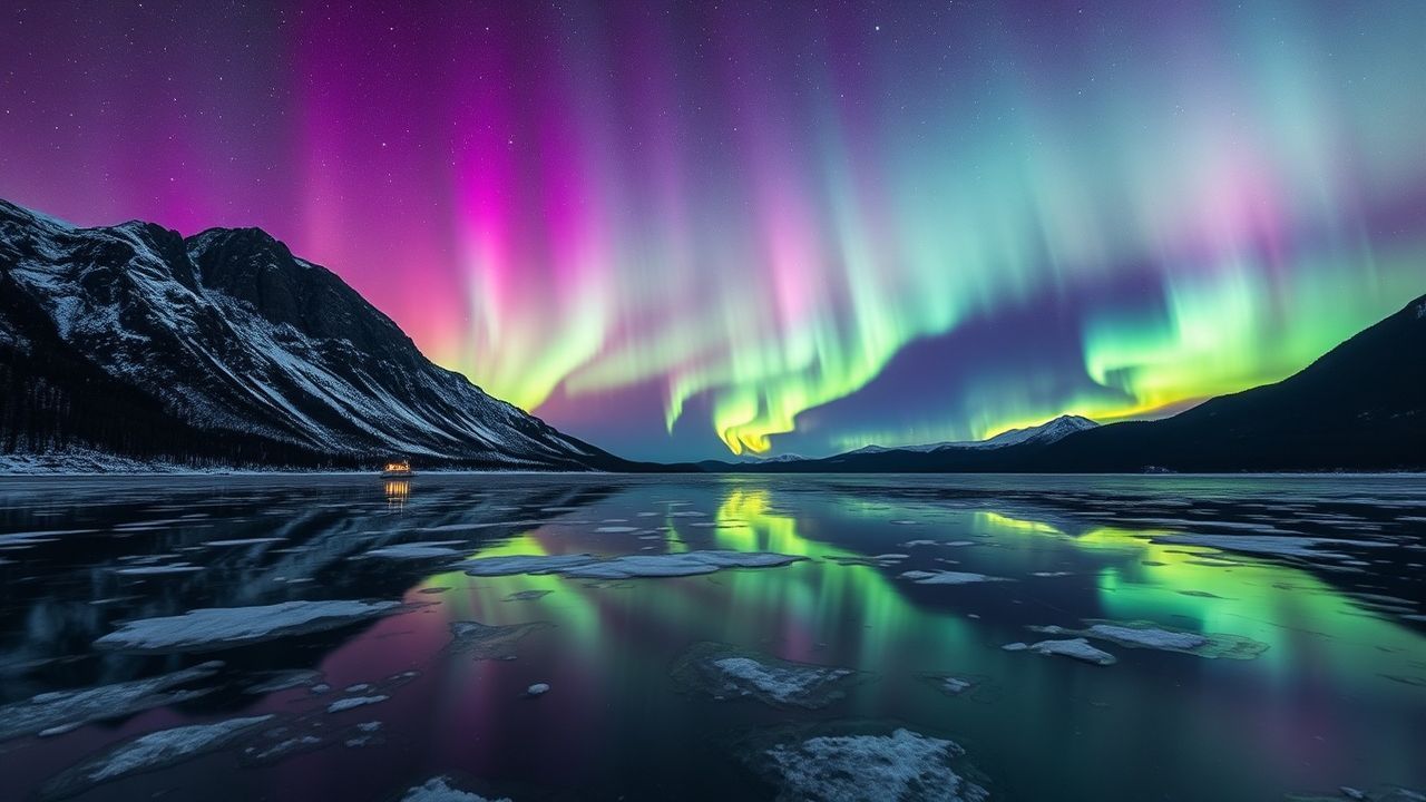 Radiant Aurora Borealis Green Frozen