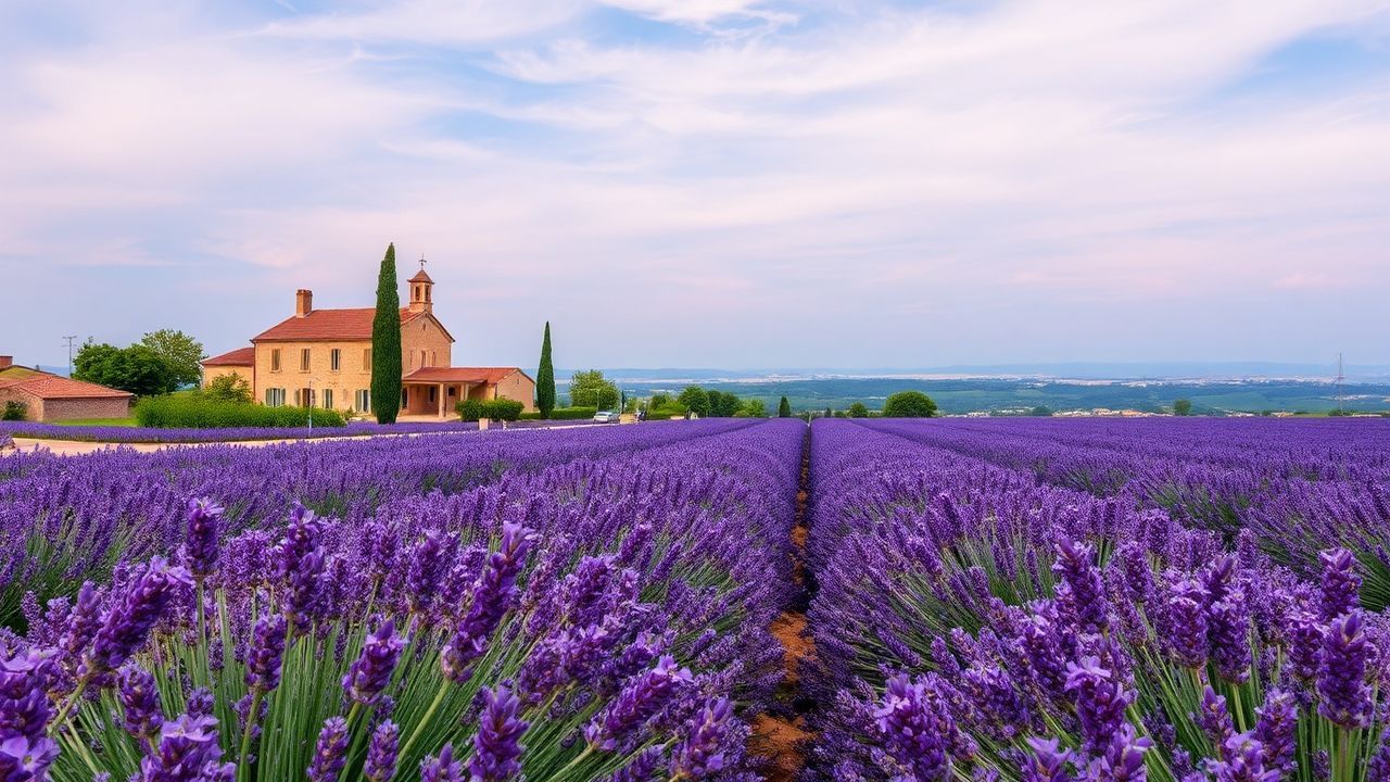 Sun-Kissed Provence Lavender Farmhouse in Summer