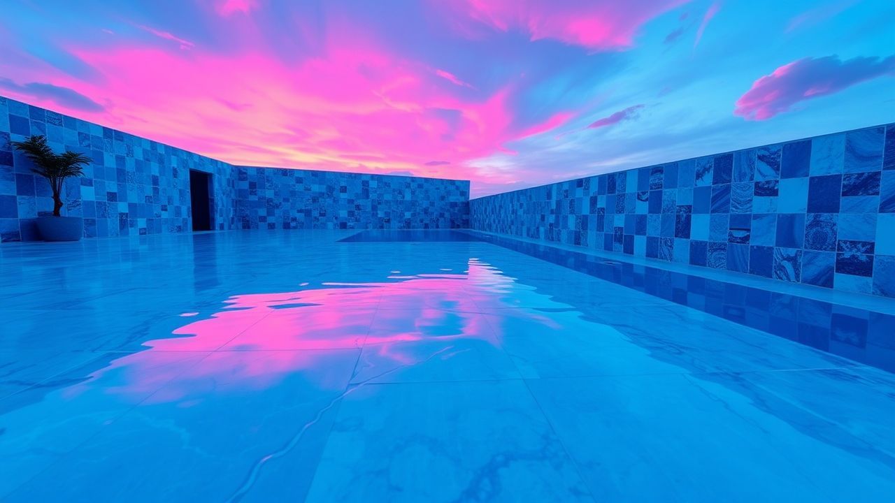 Neon Liminal Pool Empty