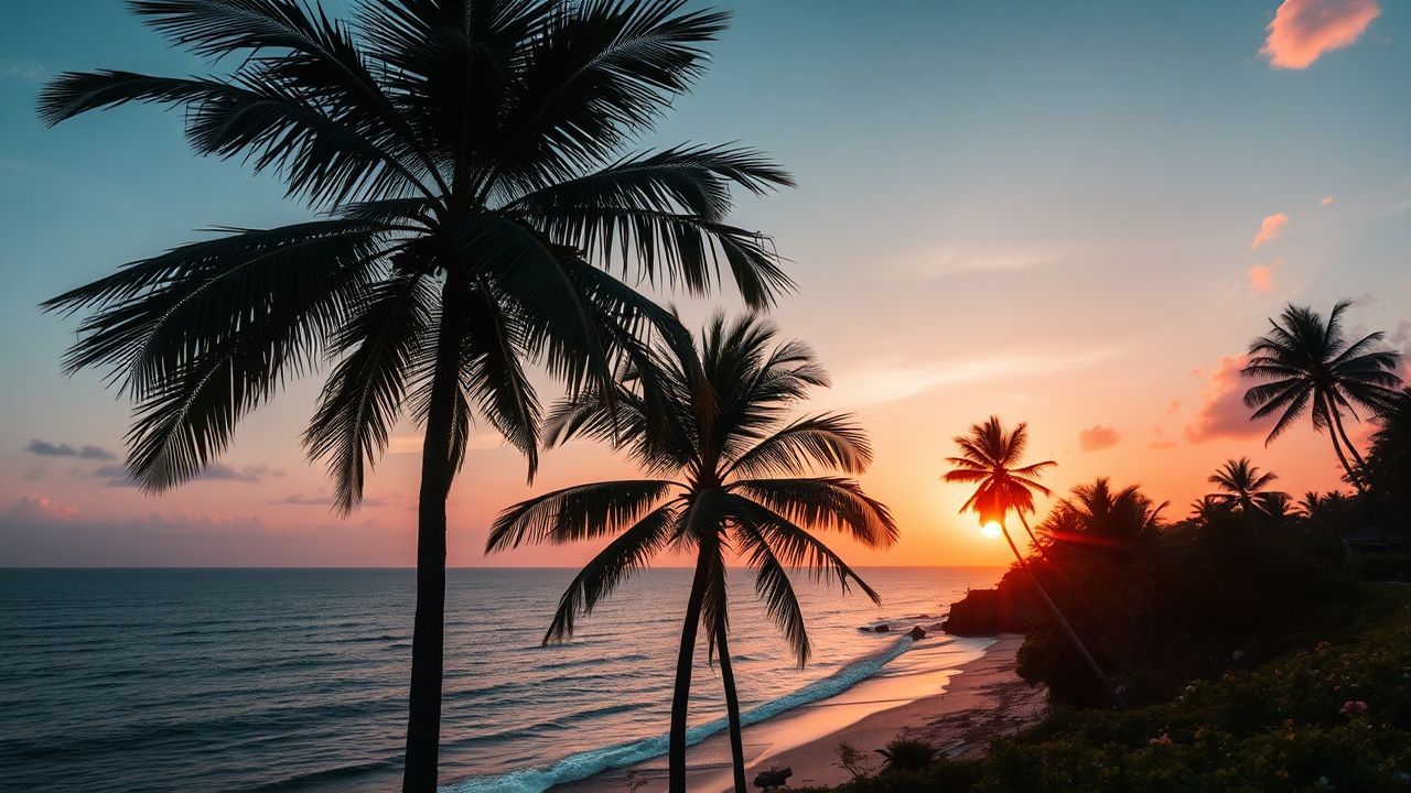 Glorious Palm Silhouettes Orange at Sunset