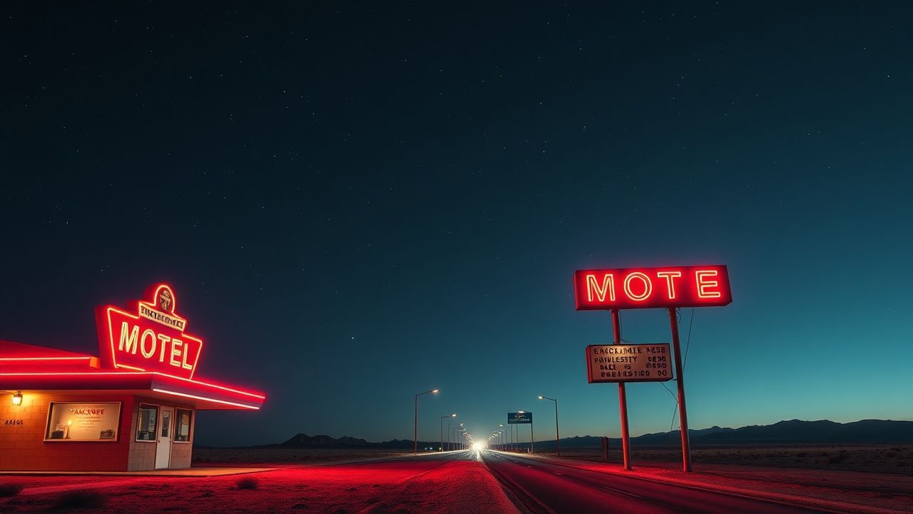 Chromatic Motel Sign Vacancy Neon Dreams