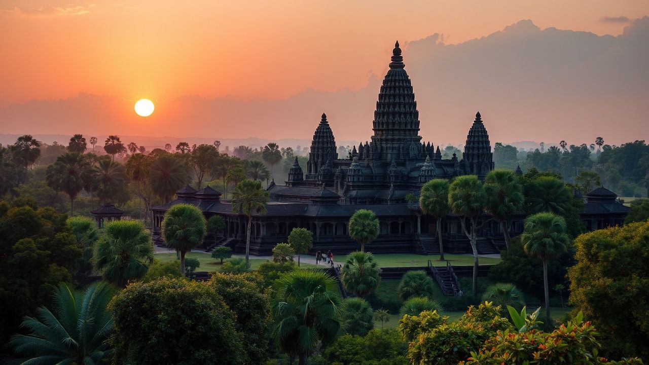 Lost Angkor Wat Wat Temple at Sunrise