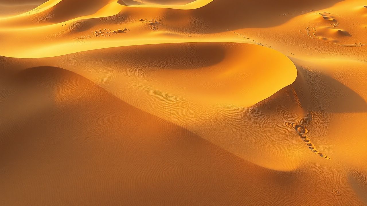 Radiant Sand Dunes Shadows from Above