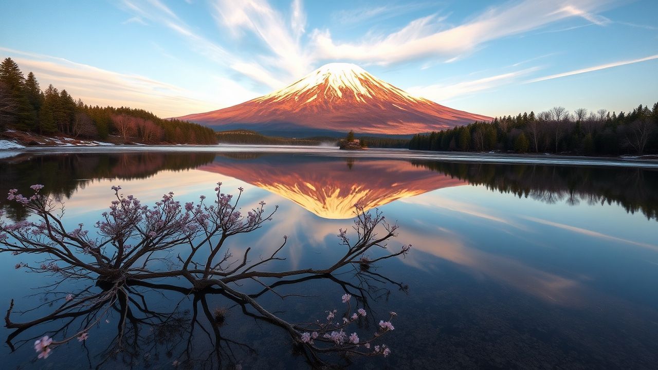 Peaceful Mt. Fuji Mount Lakes Reflections