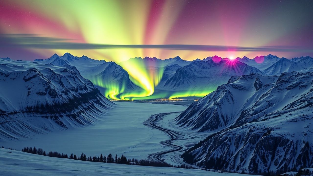 Radiant Arctic Northern Lights in Winter