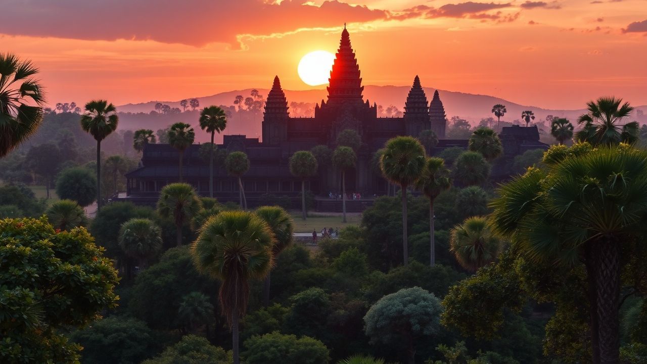 Lost Angkor Wat Wat Temple at Sunrise
