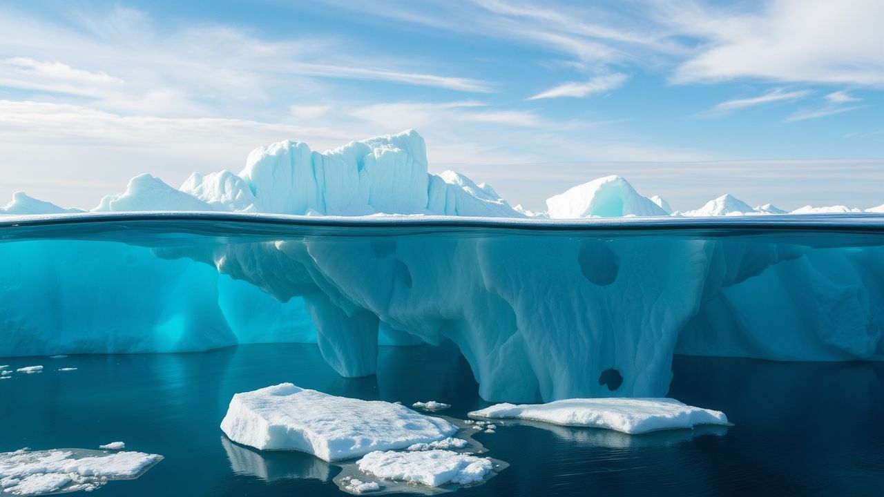 Serene Iceberg Sculpture Floating