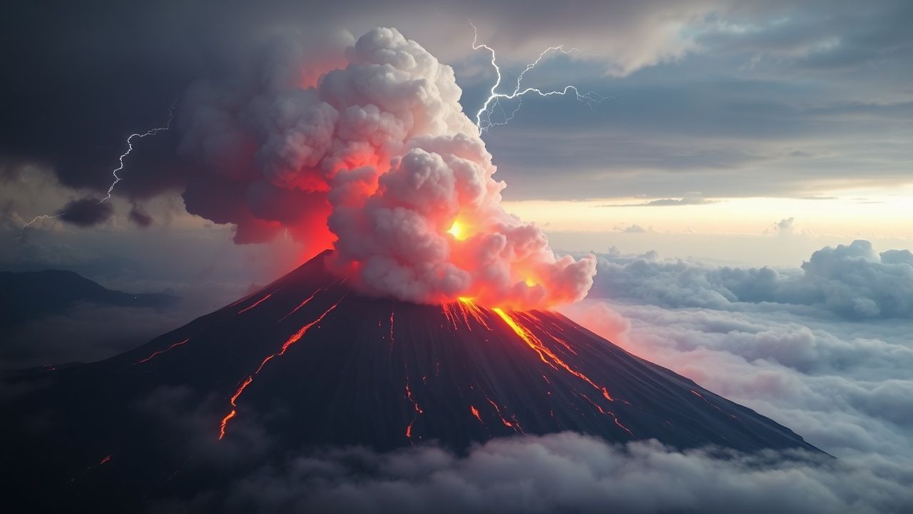 Breathtaking Volcanic Lightning Eruption