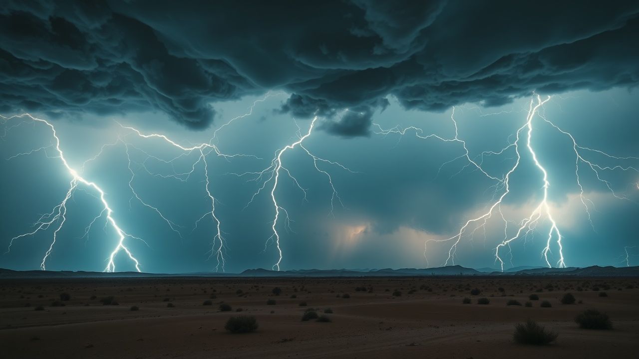 Serene Lightning Multiple Bolts Storm