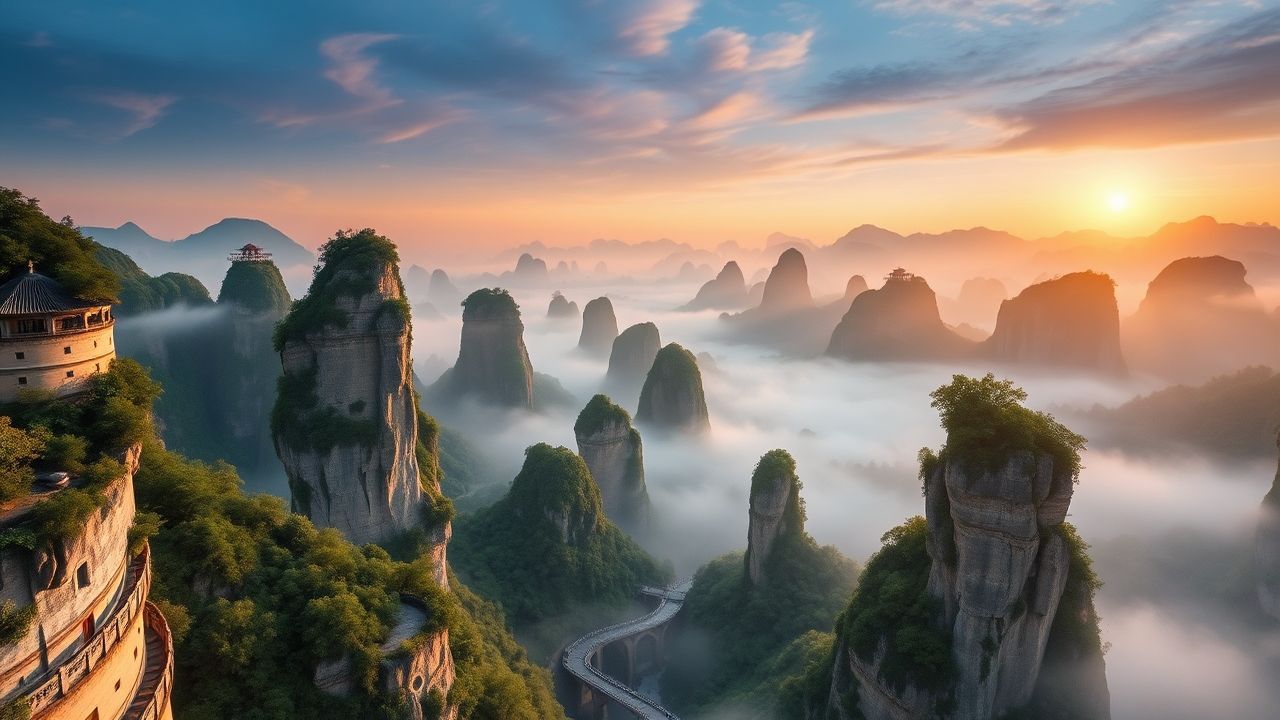 Golden China Zhangjiajie Avatar in the Mist