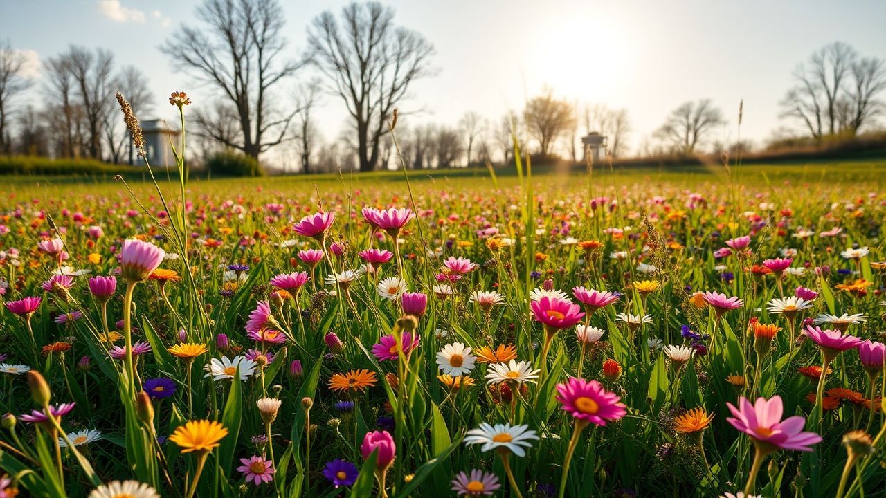 Radiant Meadow Wildflowers Carpet in Spring