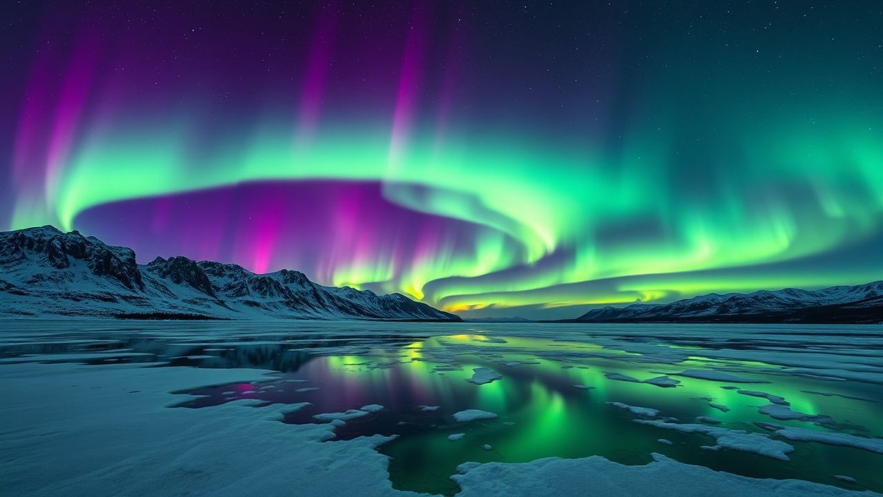 Glorious Aurora Borealis Green Frozen