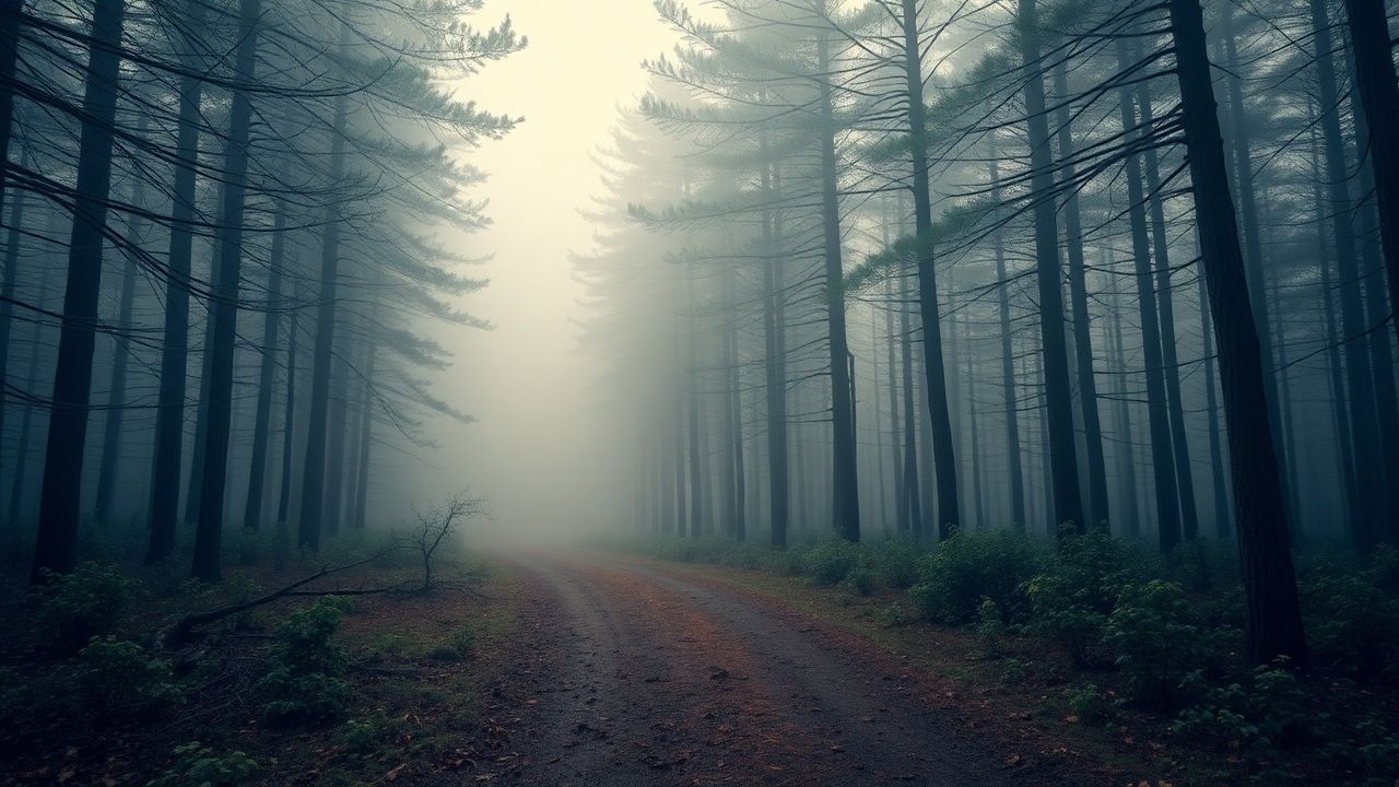 Ethereal Foggy Pine Forest