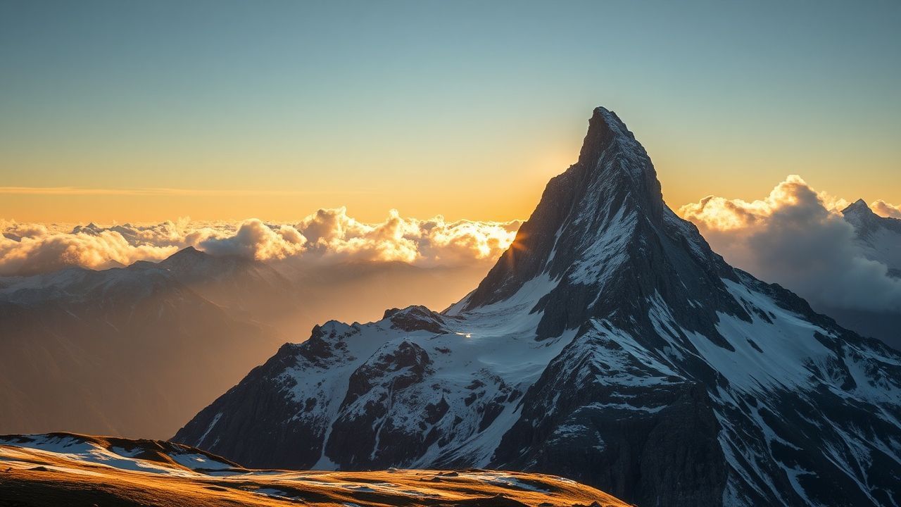 Golden Matterhorn Pyramid Peak Drama