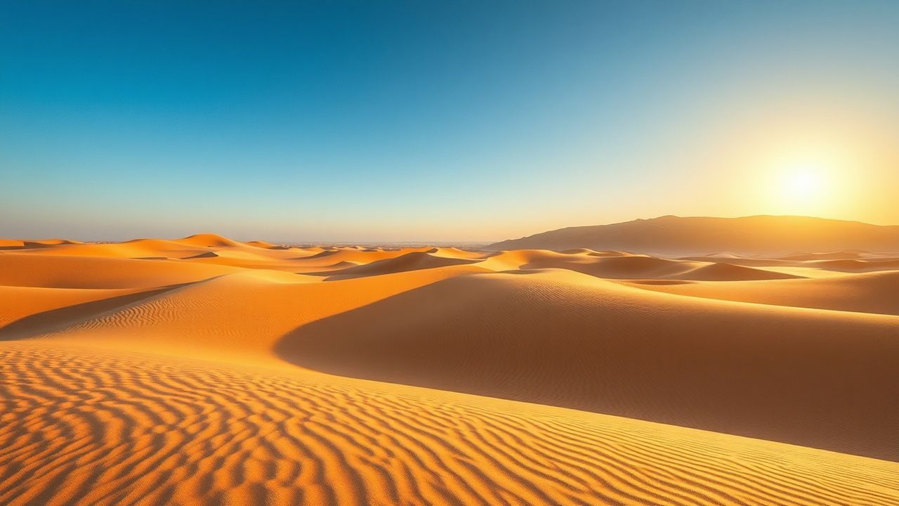 Wild Sahara Dunes Ripples in Golden Light