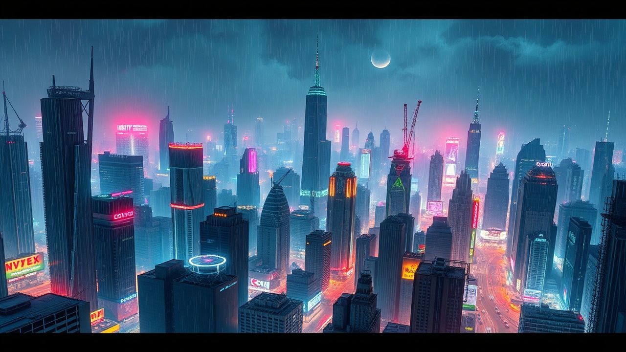 Futuristic Cyberpunk Megacity Endless Neon Dreams