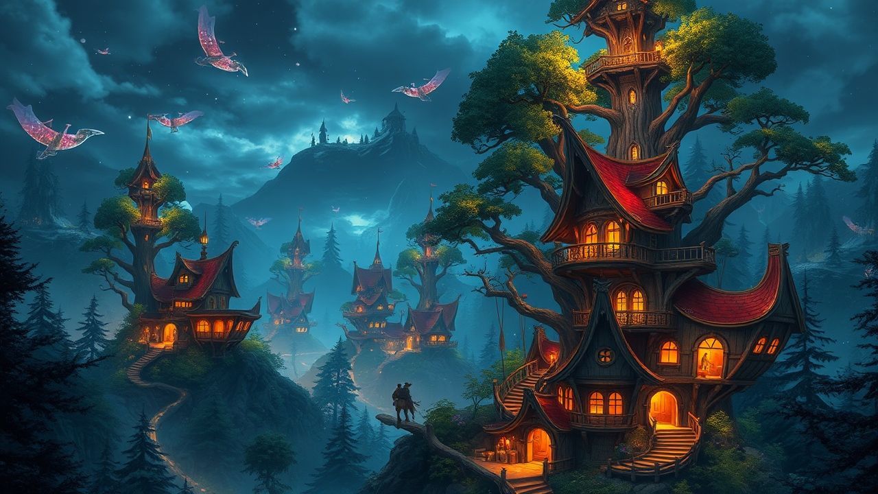 Fabled Elven City Treehouses Magic