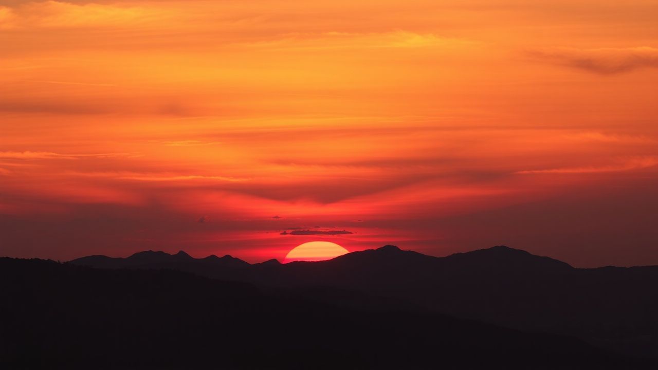 Majestic Fire Sky Orange at Sunset