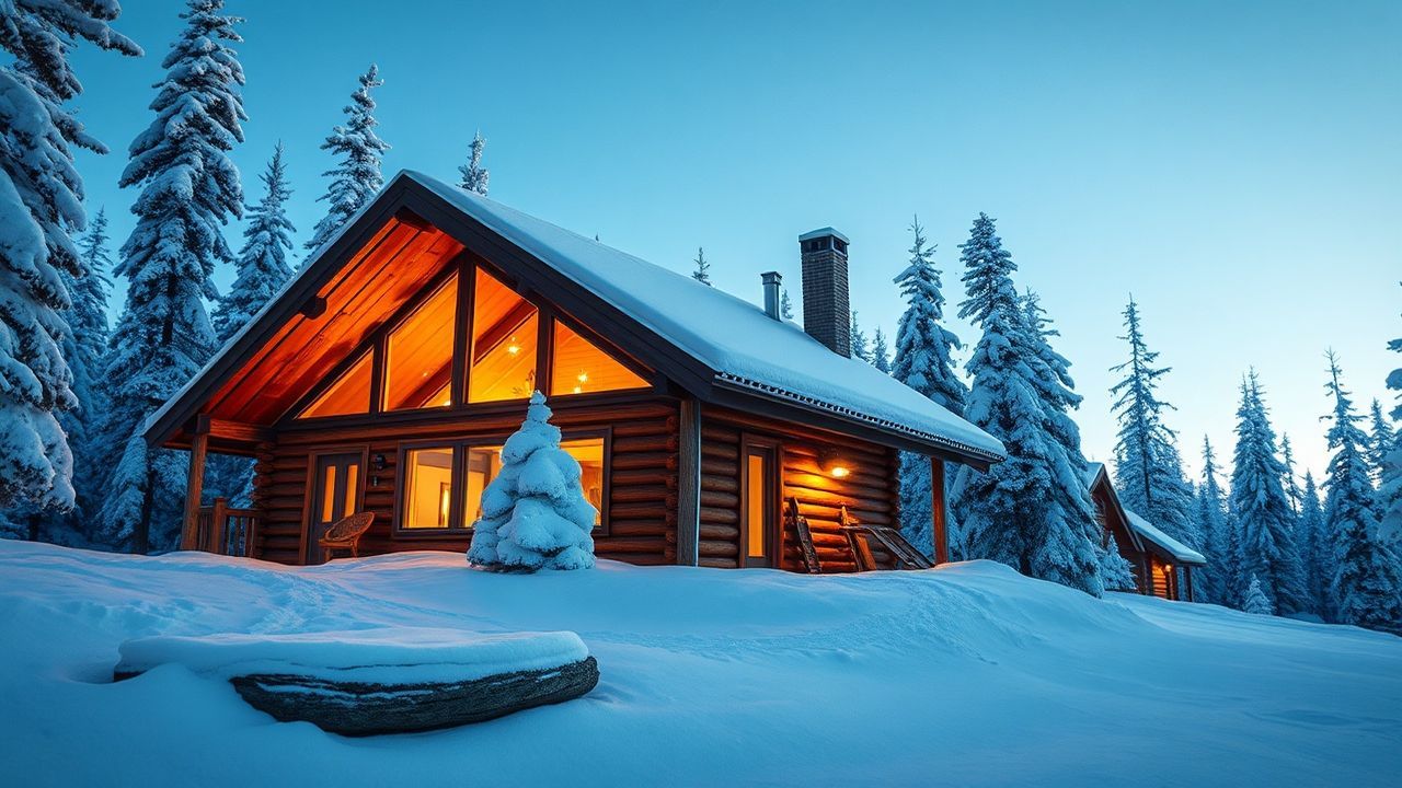 Fjord Scandinavian Cabin Isolation in Winter
