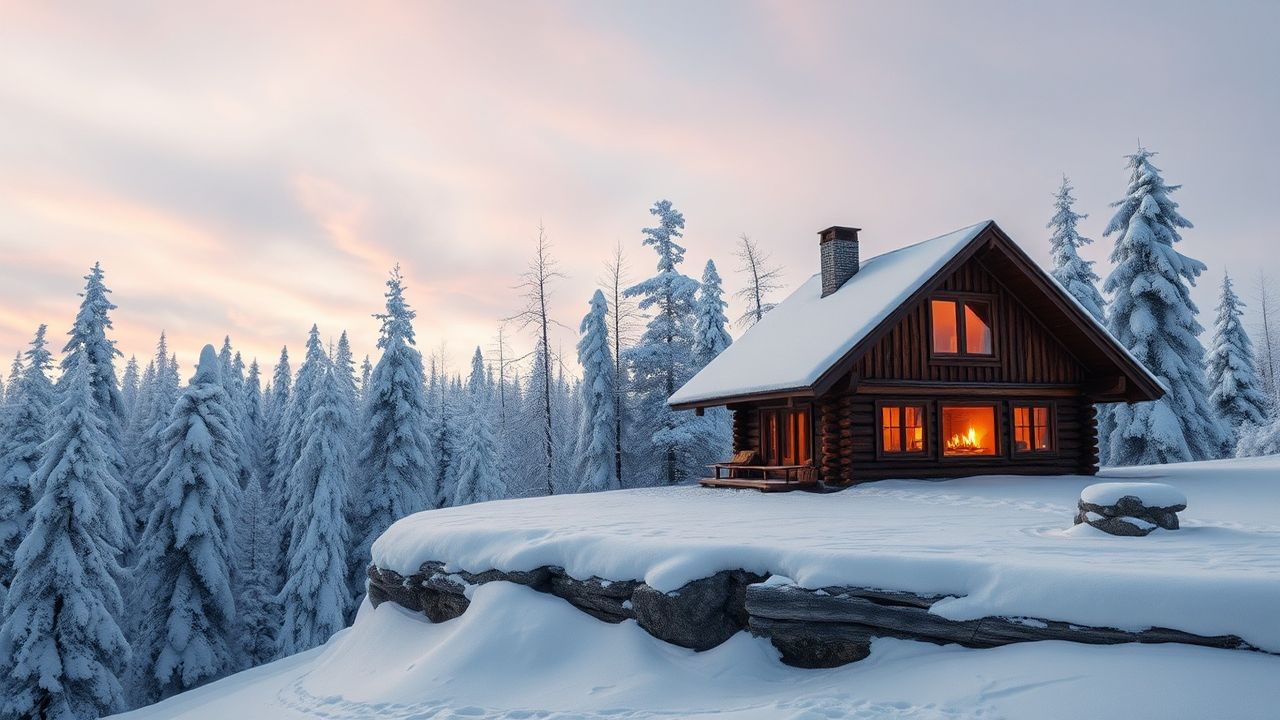 Pristine Scandinavian Cabin Isolation in Winter
